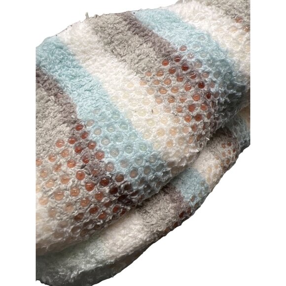 Cuddl Duds Sherpha Lined Lounge Socks Non Slip Blue Gray Shoe Size 4-10 NWT - Picture 2 of 4